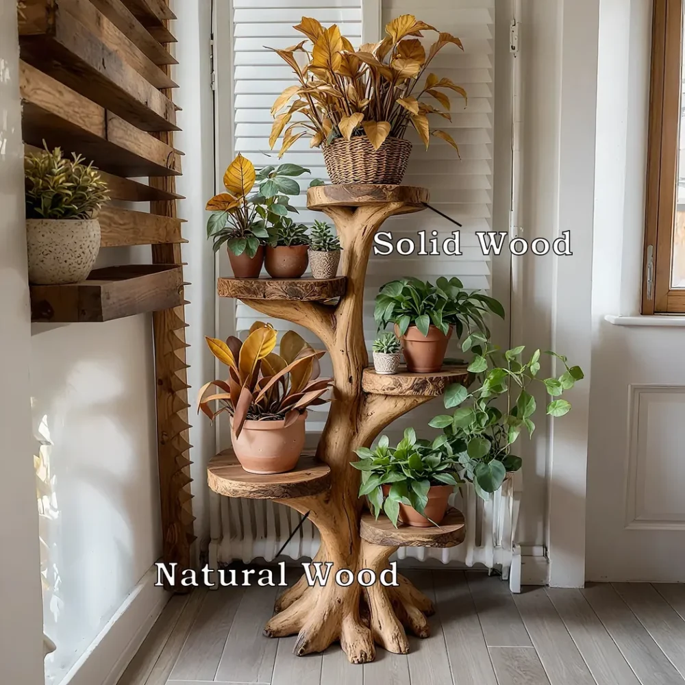 Decorative tree stand for living room, solid wood tree stand. - Image 2