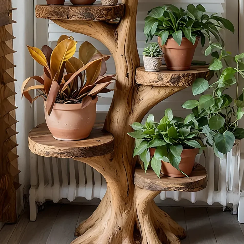 Decorative tree stand for living room, solid wood tree stand. - Image 4