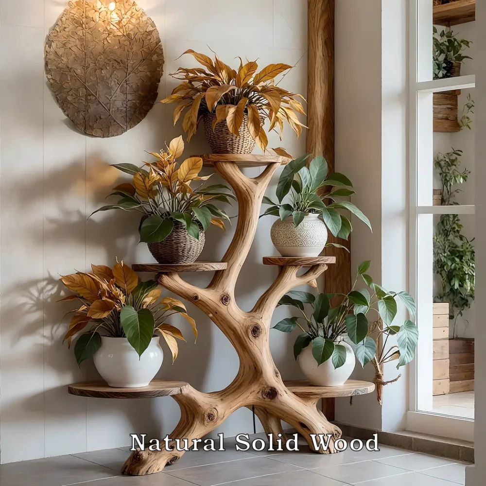Driftwood ornamental plant stand, indoor ornamental plant holder - Image 2