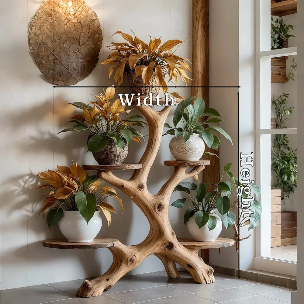 Driftwood ornamental plant stand, indoor ornamental plant holder - Image 4