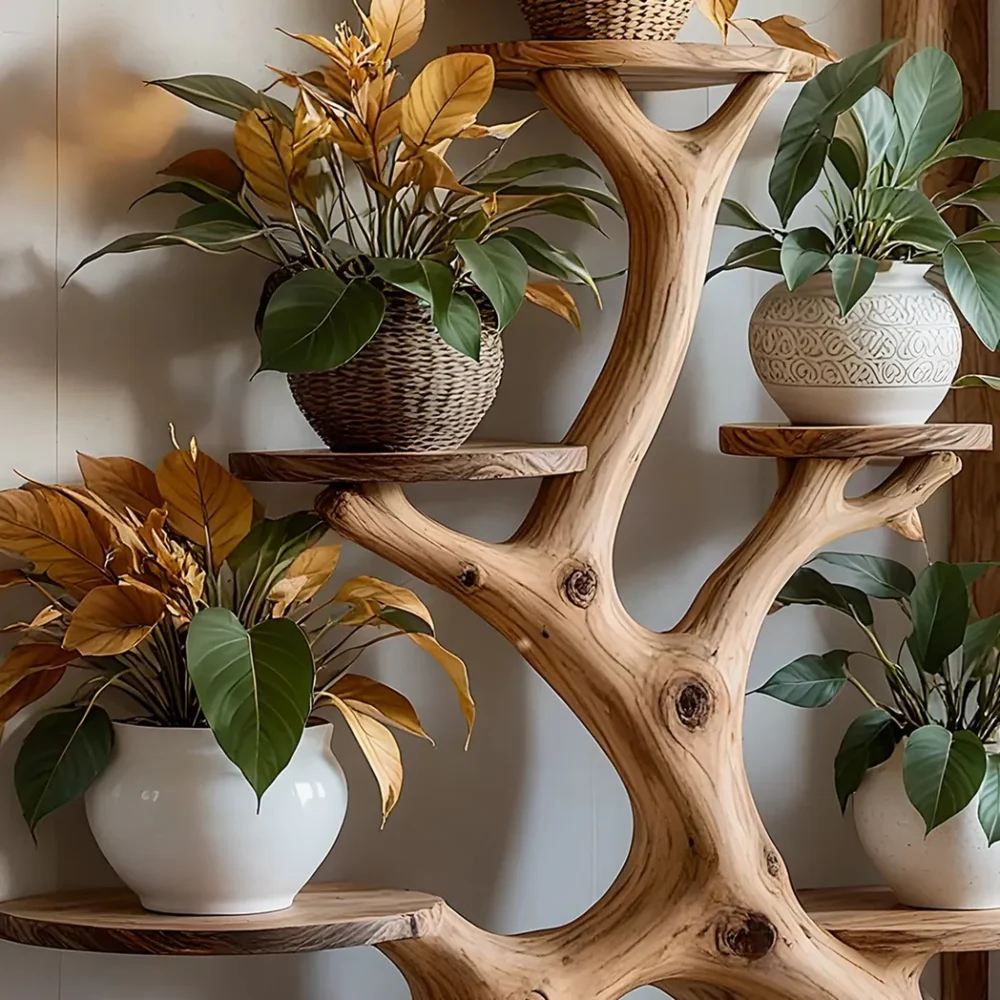 Driftwood ornamental plant stand, indoor ornamental plant holder - Image 5