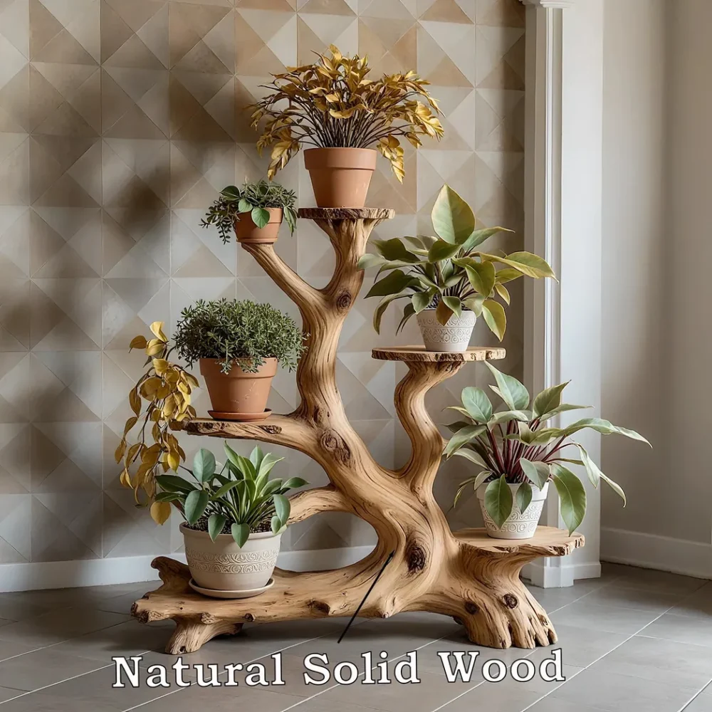 Handmade bonsai shelf, solid wood plant shelf - Image 4