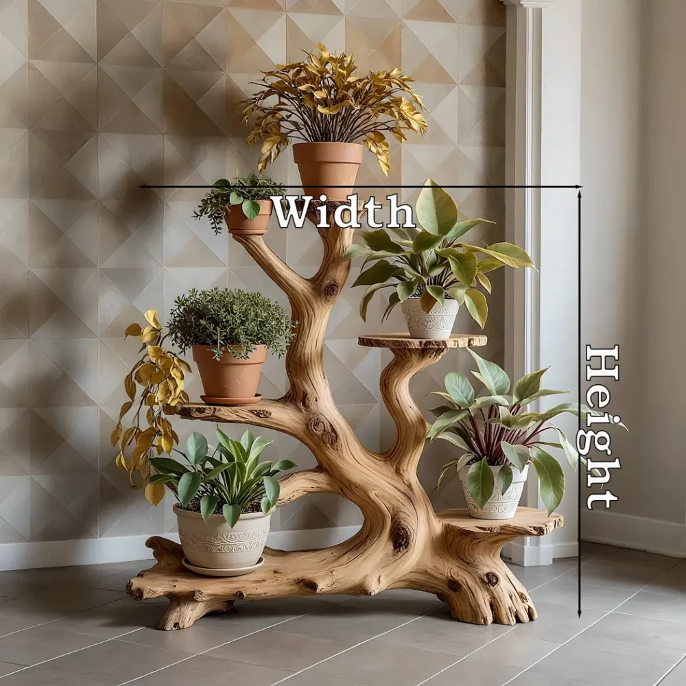 Handmade bonsai shelf, solid wood plant shelf - Image 5