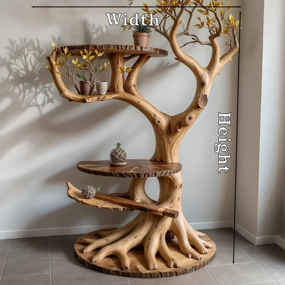 Handmade rustic plant stand, handmade solid wood stand, home decoration - Image 4