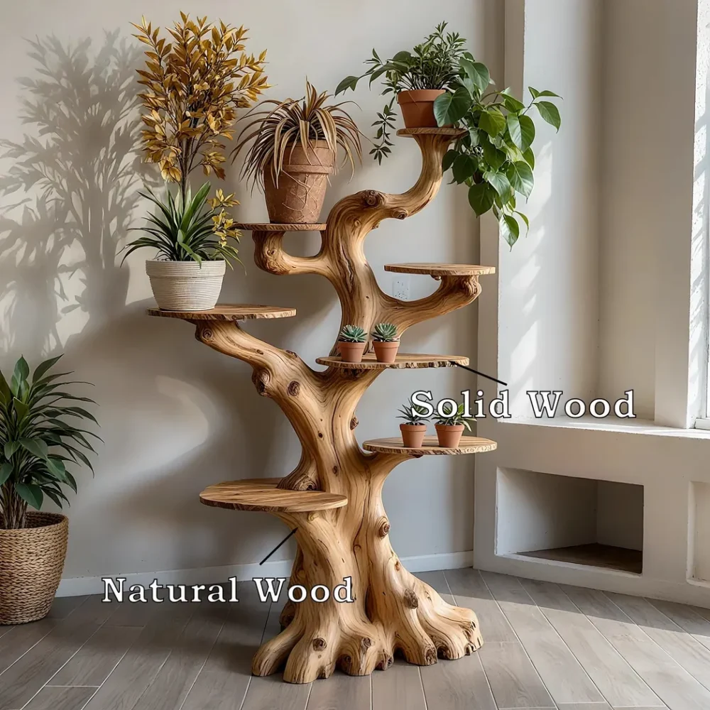 Multi-purpose stand, indoor bonsai stand, handmade tree-shaped stand. - Image 2