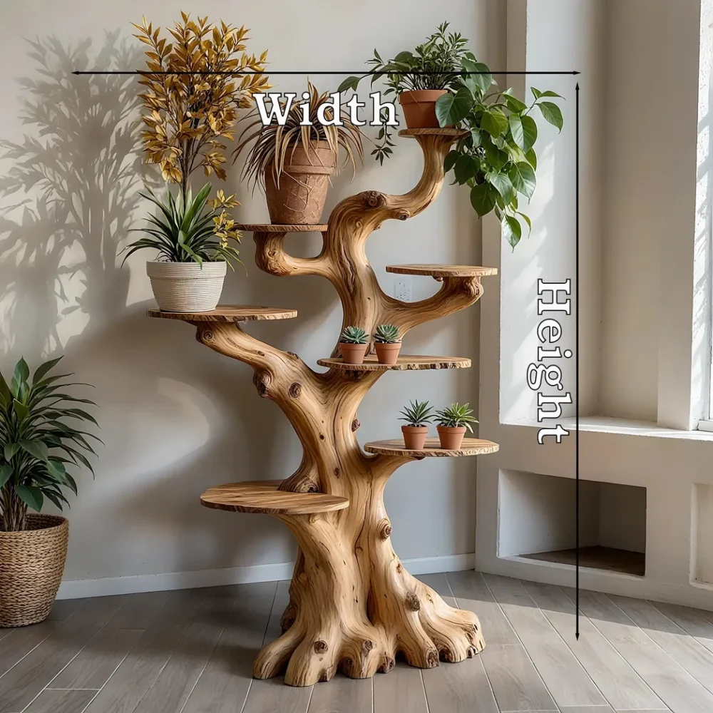 Multi-purpose stand, indoor bonsai stand, handmade tree-shaped stand. - Image 4