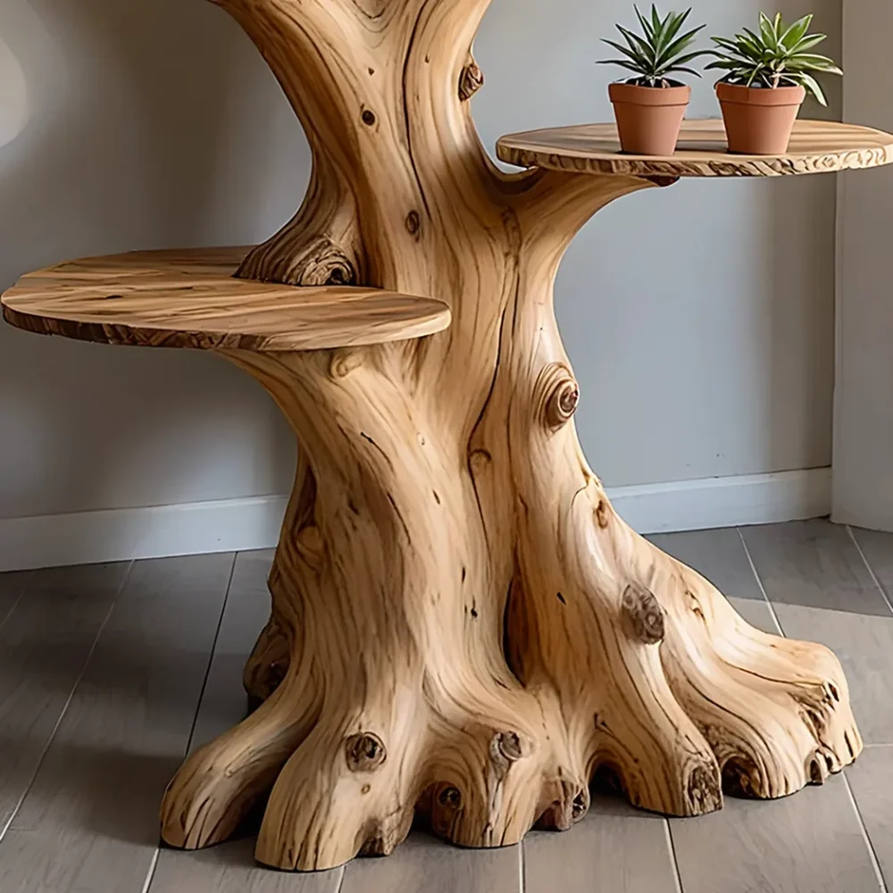 Multi-purpose stand, indoor bonsai stand, handmade tree-shaped stand. - Image 5