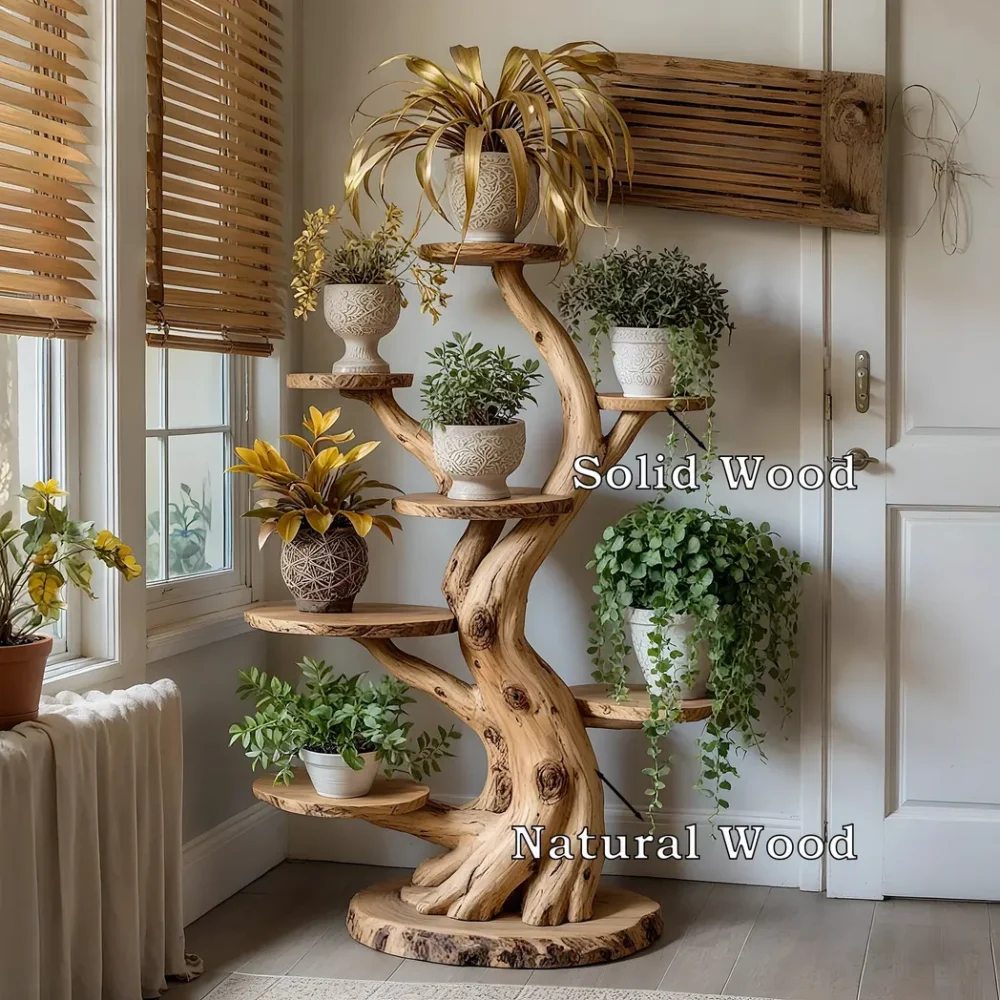 Plant stand, art plant stand, rustic stand. - Image 4