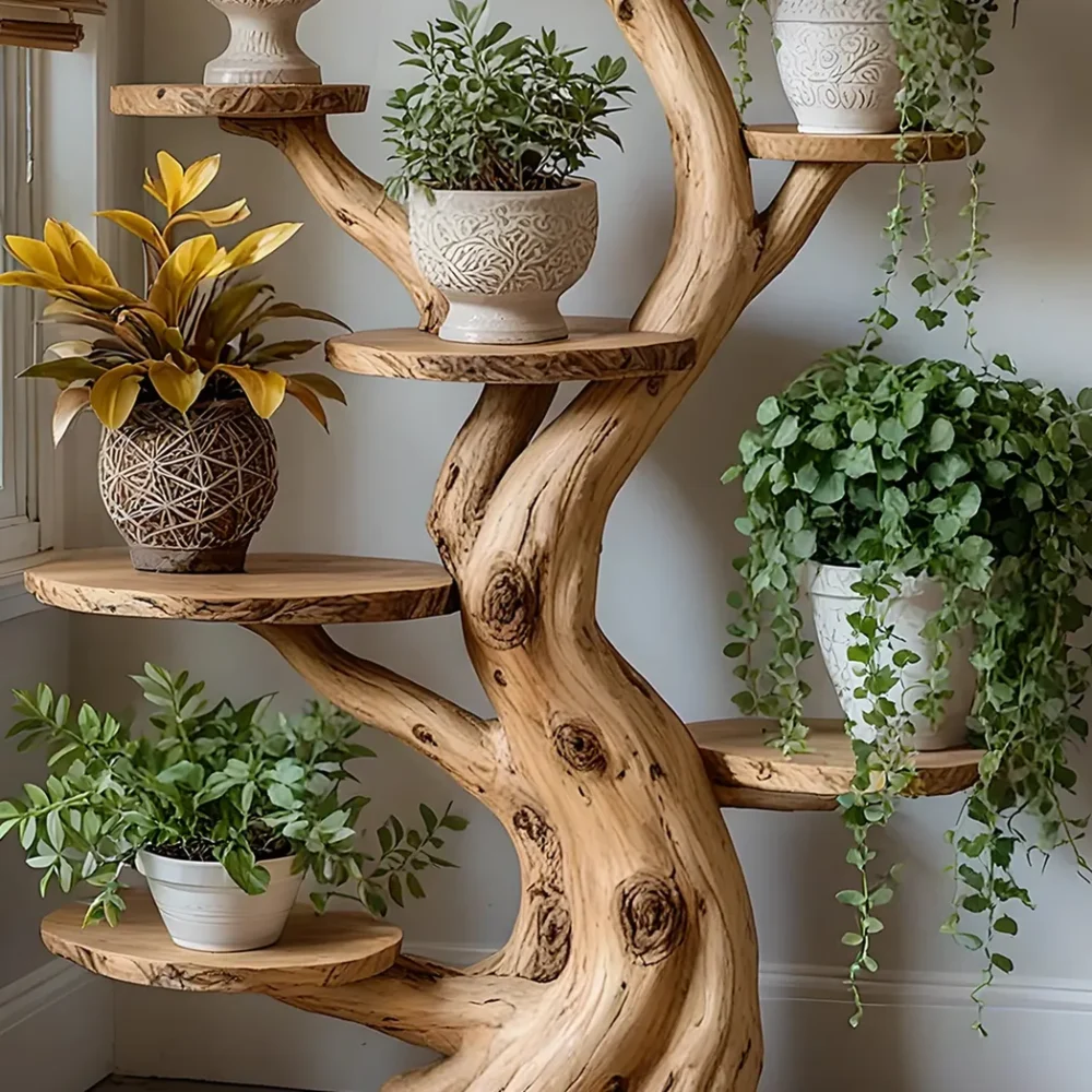 Plant stand, art plant stand, rustic stand. - Image 5