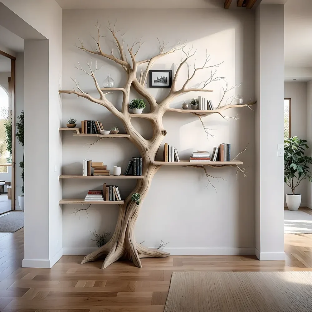 Tree-Shaped Bookshelf Stylish Storage for Books and Decor- Tree branch montessori bookshelf