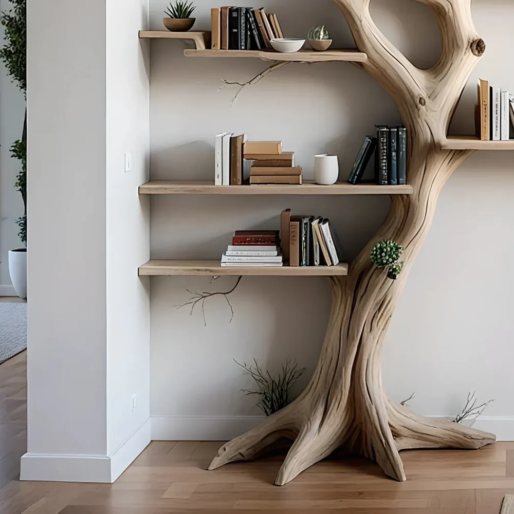 Tree-Shaped Bookshelf Stylish Storage for Books and Decor- Tree branch montessori bookshelf - Image 3
