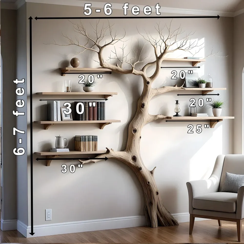 Wall decoration shelves, souvenir display shelves, tree-shaped bookshelf for room decoration - Image 2