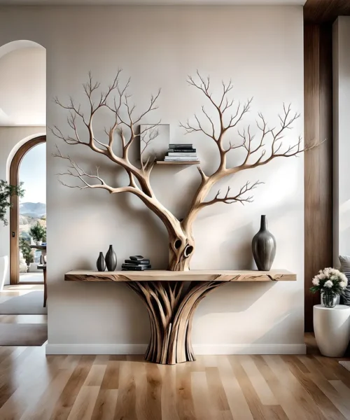 Tree-shaped reading table, children's study table, living room decoration table