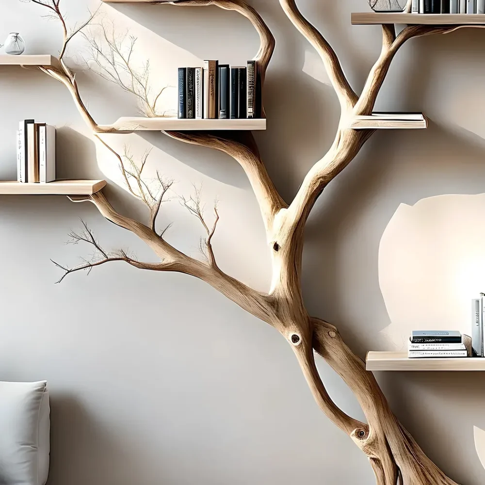 Tree-shaped wooden bookcases, children's bookcases, library bookcases - Image 2