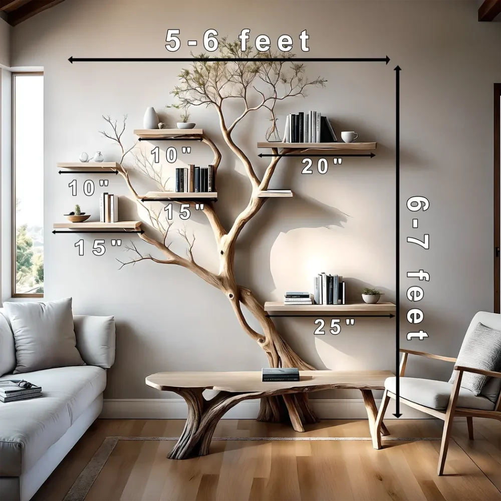 Tree-shaped wooden bookcases, children's bookcases, library bookcases - Image 3