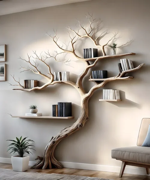 Wall-mounted decorative bookshelves, tree-shaped bookshelves