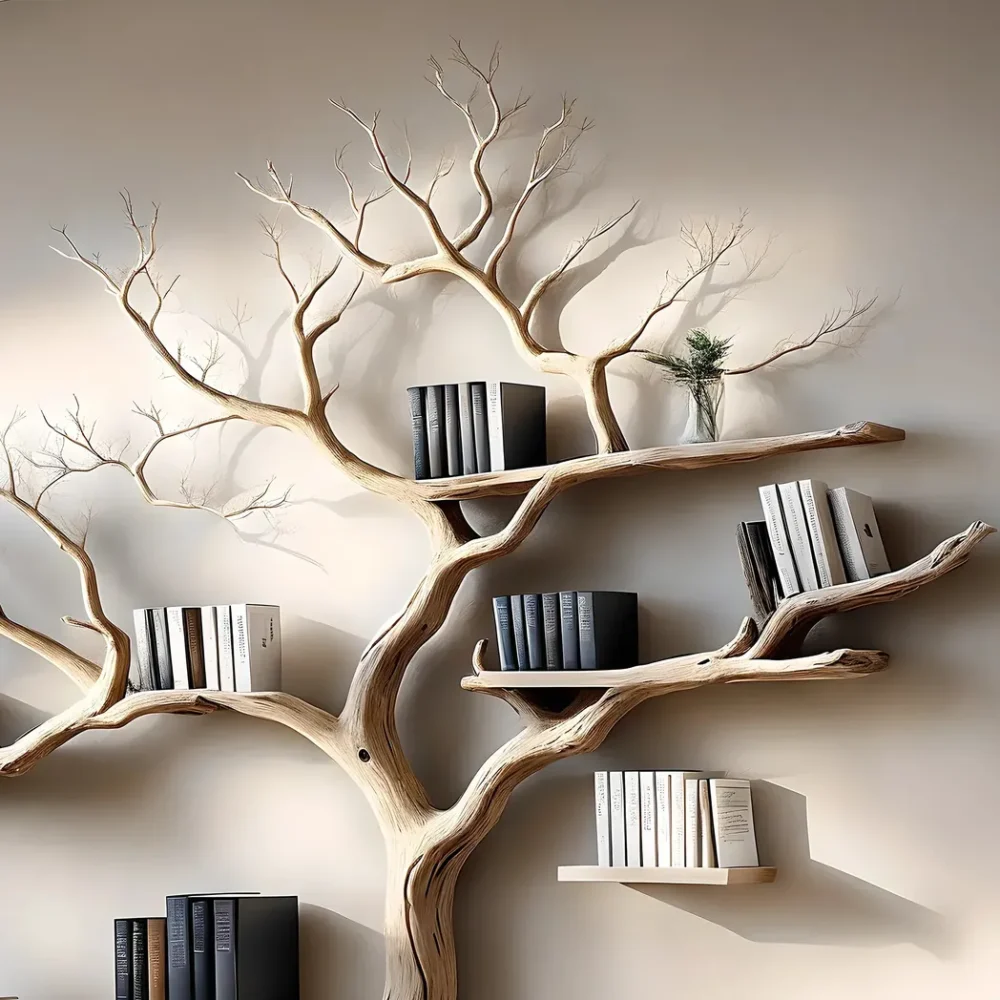 Wall-mounted decorative bookshelves, tree-shaped bookshelves - Image 2