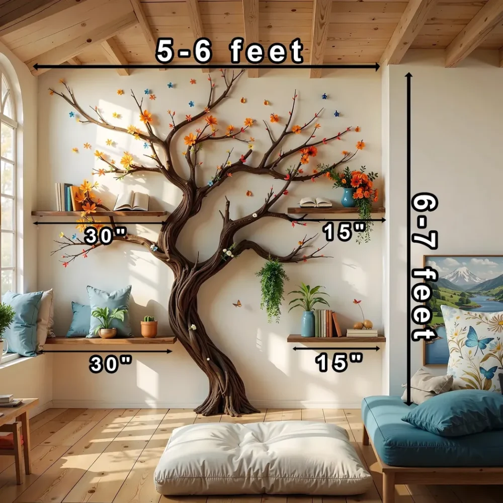 Wooden Tree Branch Bookshelf Handmade with Rustic Charm . - Image 3