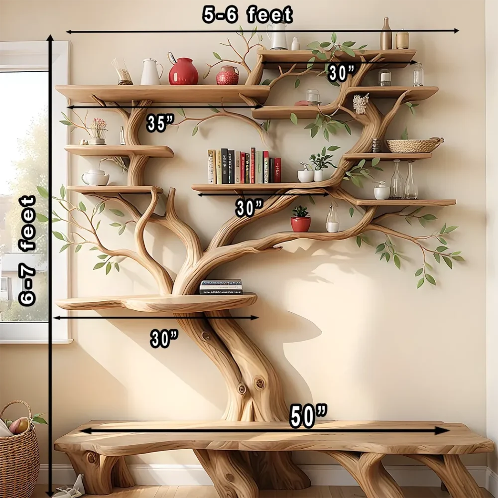 Unique monolithic tree shaped bookshelf - Image 2