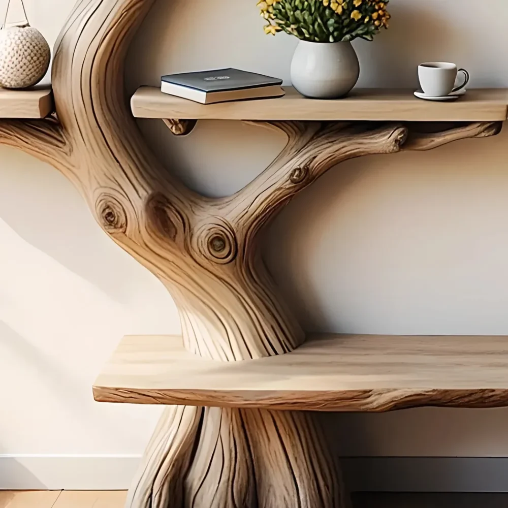 Tree shaped bookshelf with modern reading pedestal design - Image 5