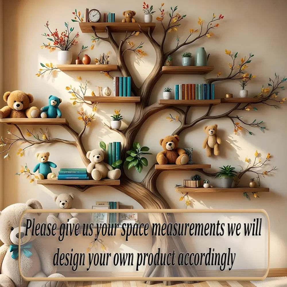 Wall-mounted wooden bookshelf for children - Enhance the aesthetics of the study space - Image 4
