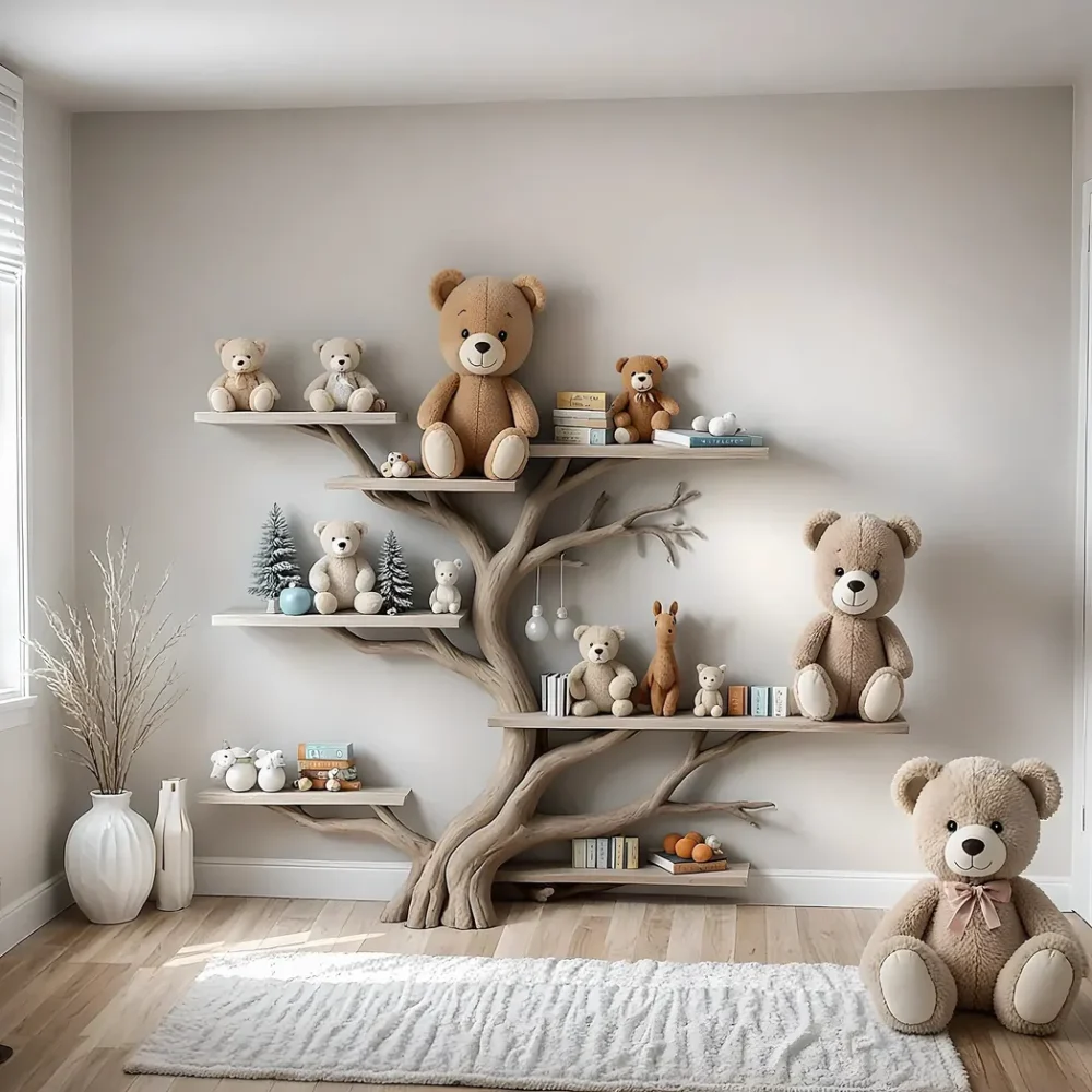 Wall-mounted tree bookshelf - Smart interior solution for children