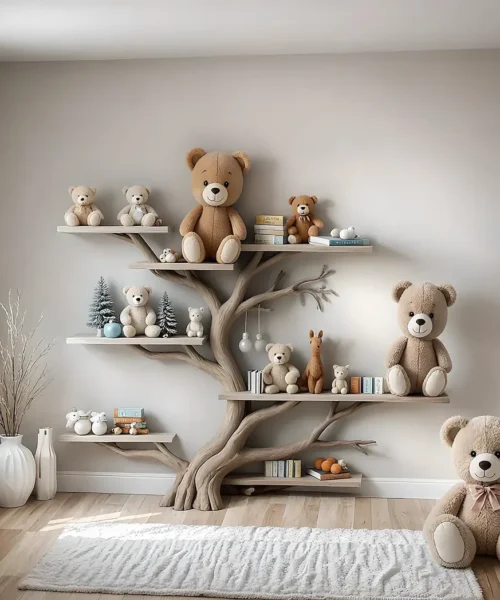 Wall-mounted tree bookshelf - Smart interior solution for children