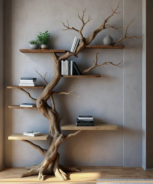 Solid wood tree wall hanging tree branch coat rack rustic art home decor