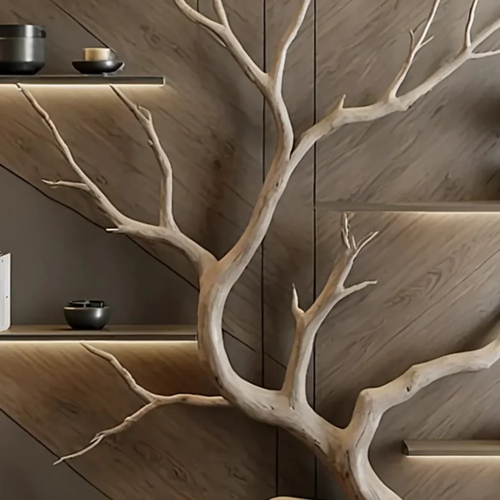 Tree branch bookshelf custom size shelf solid wood live edge floating corner wall shelf unique bookcase housewarming gift - Image 3