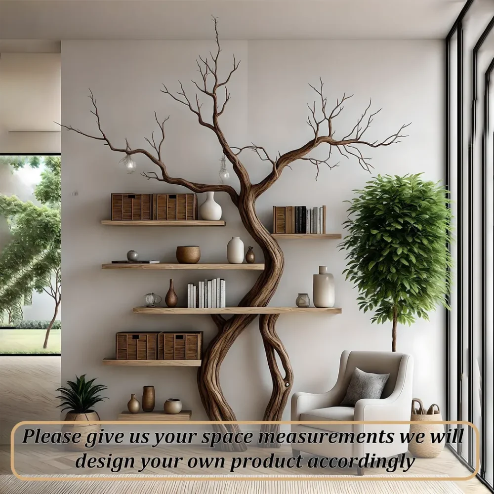 Tree branch bookshelf, handmade items, floating bookshelf, bookshelf - Image 4