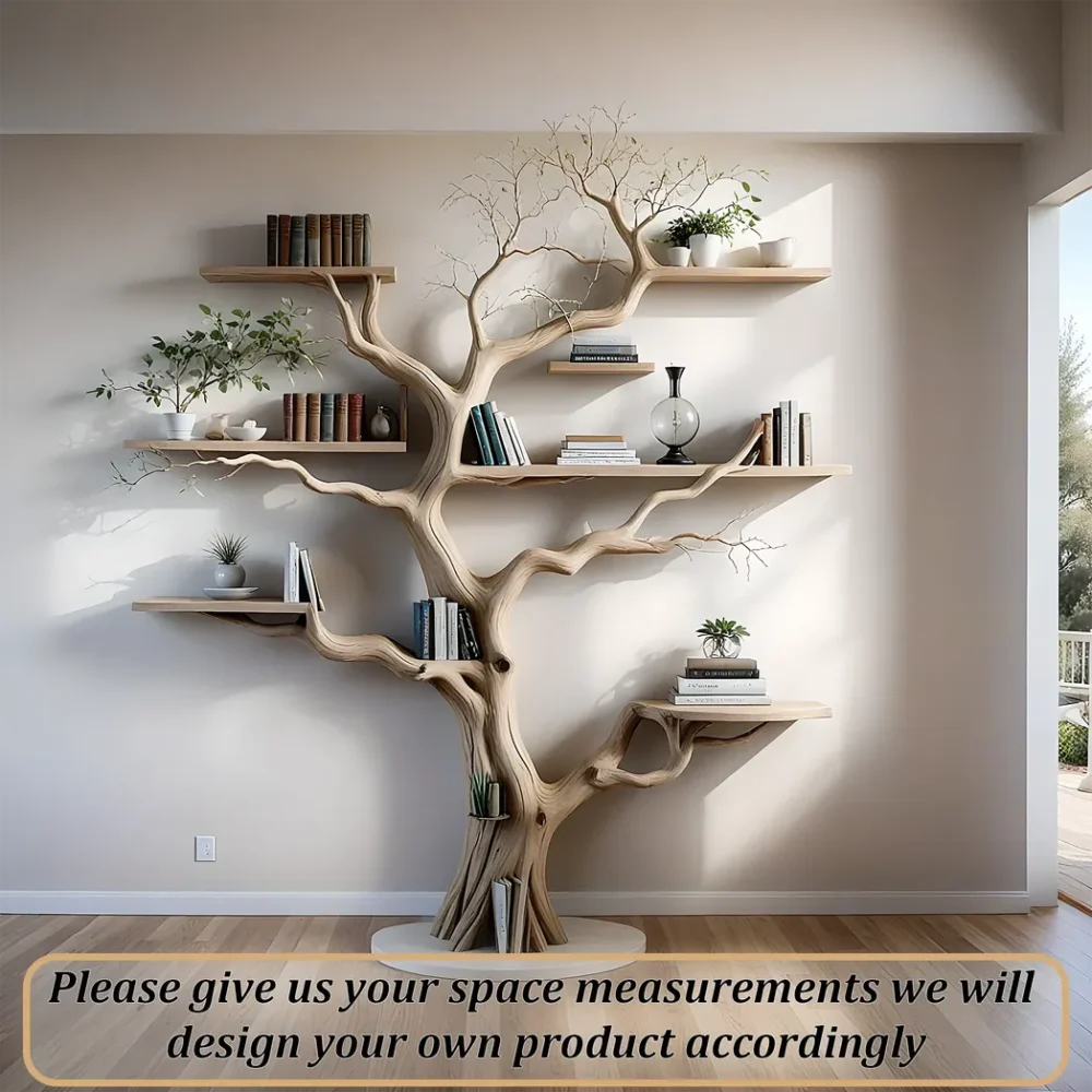 Tree branch bookshelf, entryway rustic console table, Driftwood farm console handmade christmas gift. - Image 3