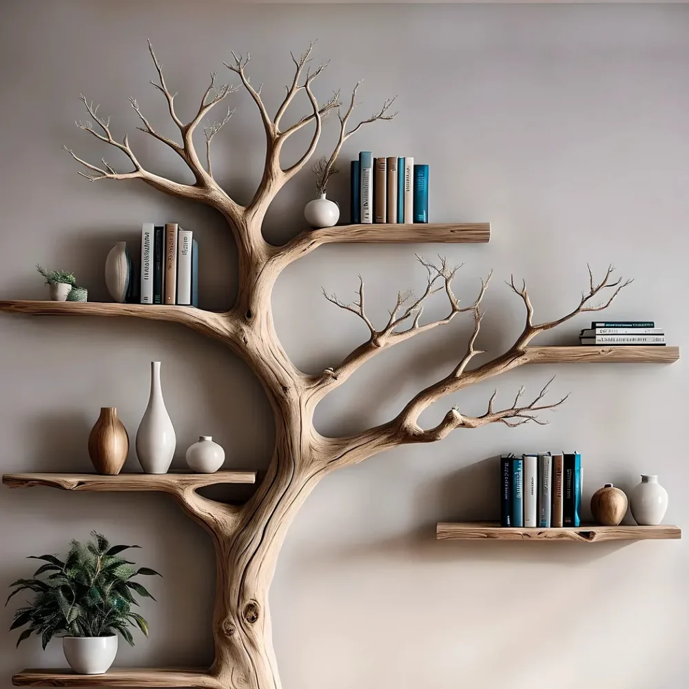 Solid wood bookshelf Solid wood bookshelf Wooden wall mounted bookshelf for home decoration - Image 2