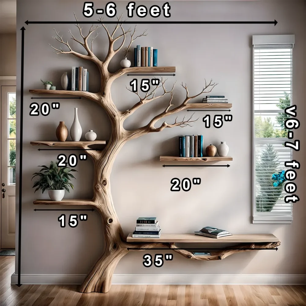 Solid wood bookshelf Solid wood bookshelf Wooden wall mounted bookshelf for home decoration - Image 3