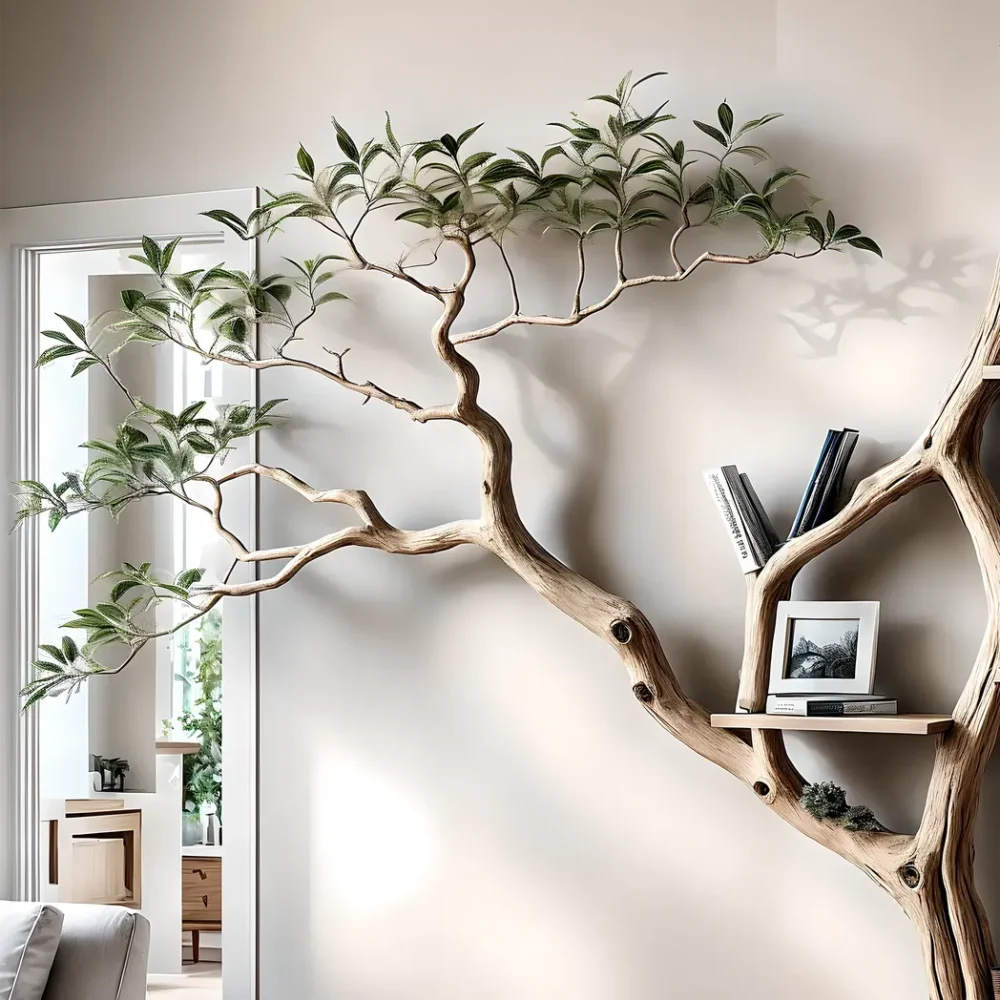 Solid wooden bookshelf, decorative floating shelf - Image 2