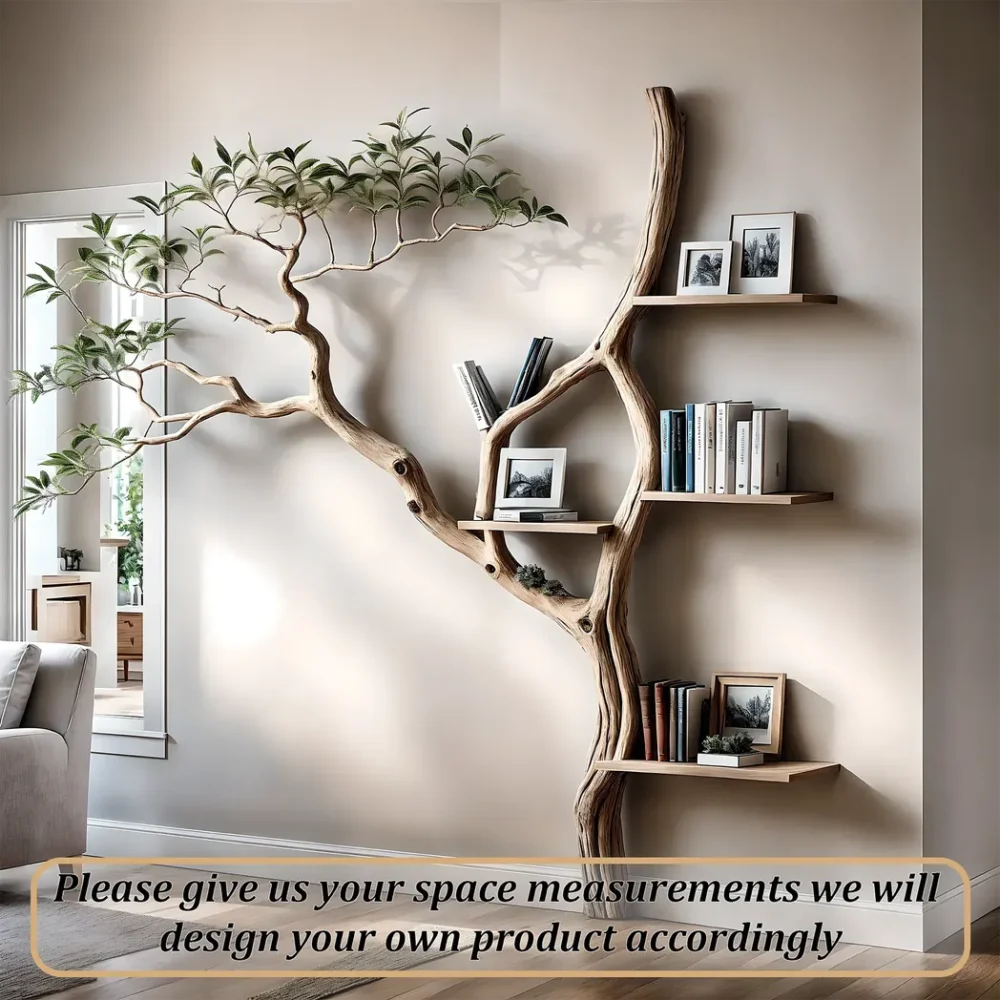 Solid wooden bookshelf, decorative floating shelf - Image 4