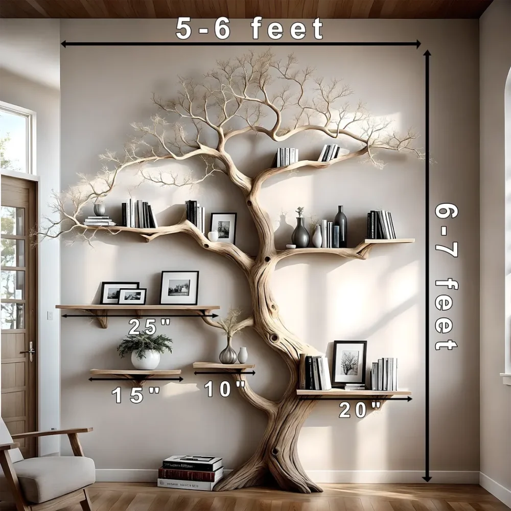 Solid wood bookcase, Christmas decorative bookcase - Image 3