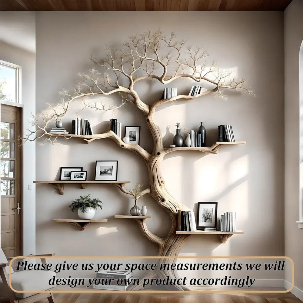 Solid wood bookcase, Christmas decorative bookcase - Image 4