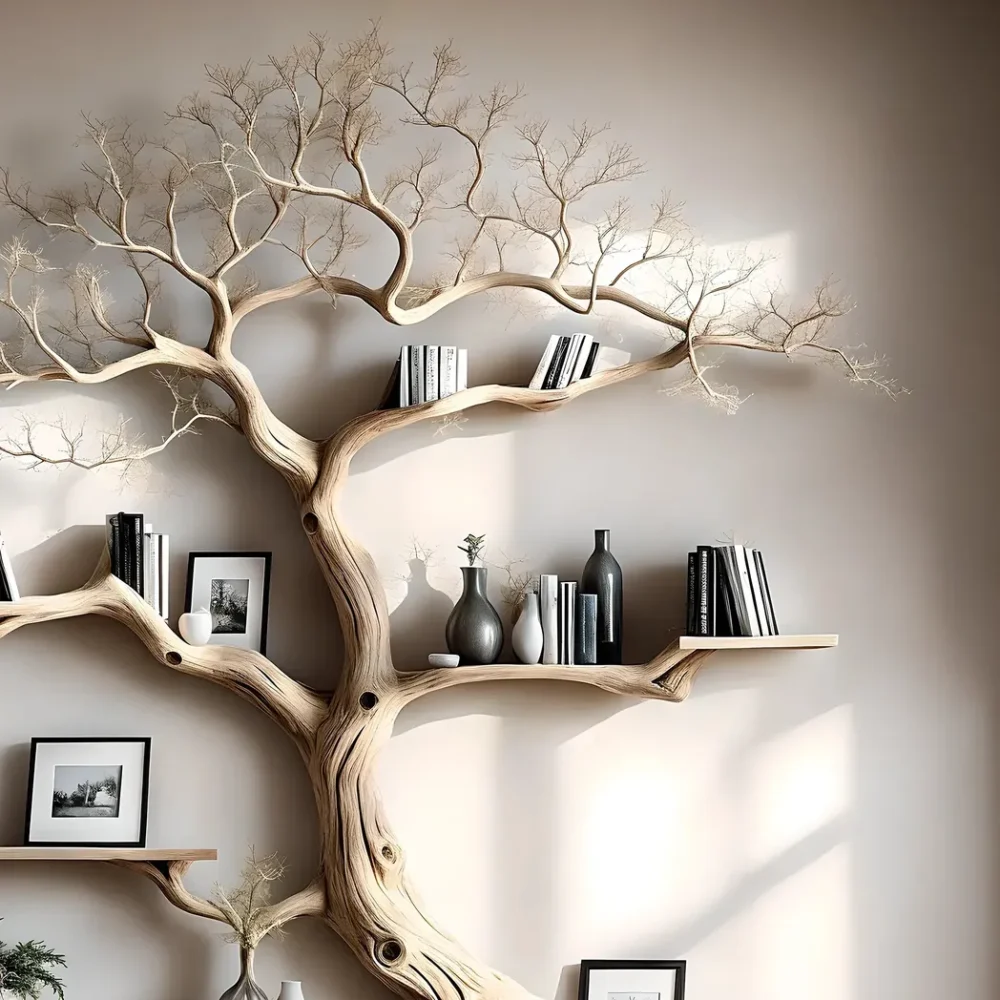 Solid wood bookcase, Christmas decorative bookcase - Image 5