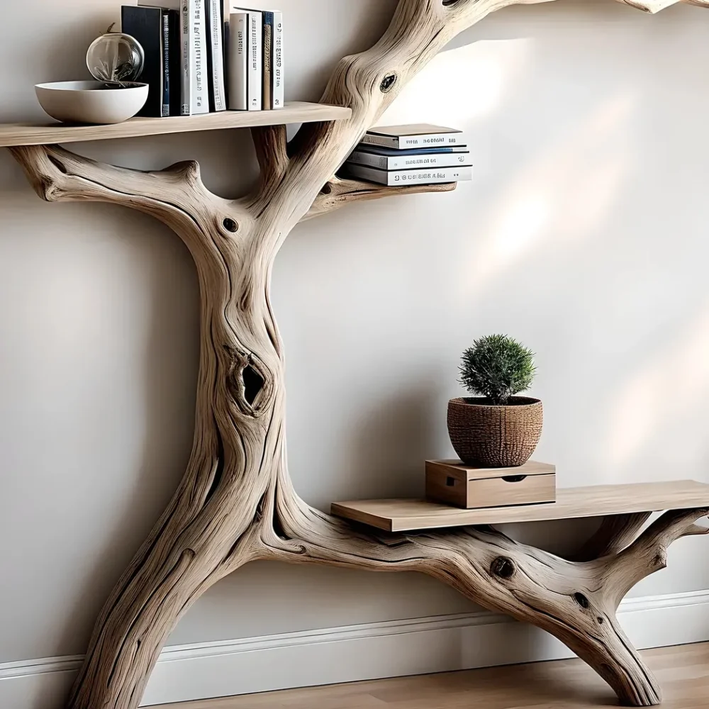 Solid Wood Bookshelf with Integrated Reading Table Durable and Functional Home Decor - Image 2