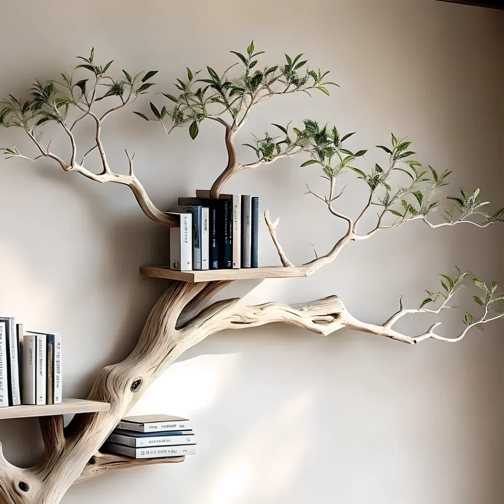 Solid Wood Bookshelf with Integrated Reading Table Durable and Functional Home Decor - Image 5