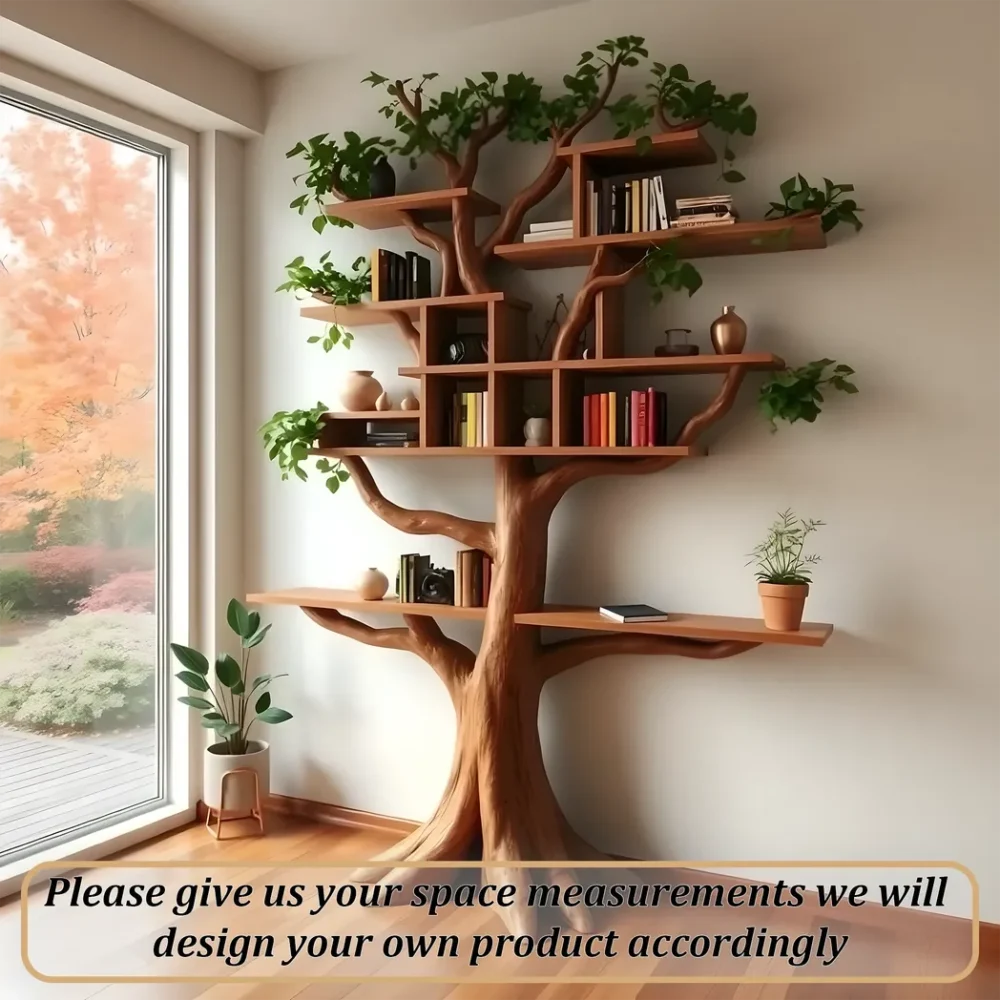 tree branch bookshelf, old driftwood bookshelf - Image 2