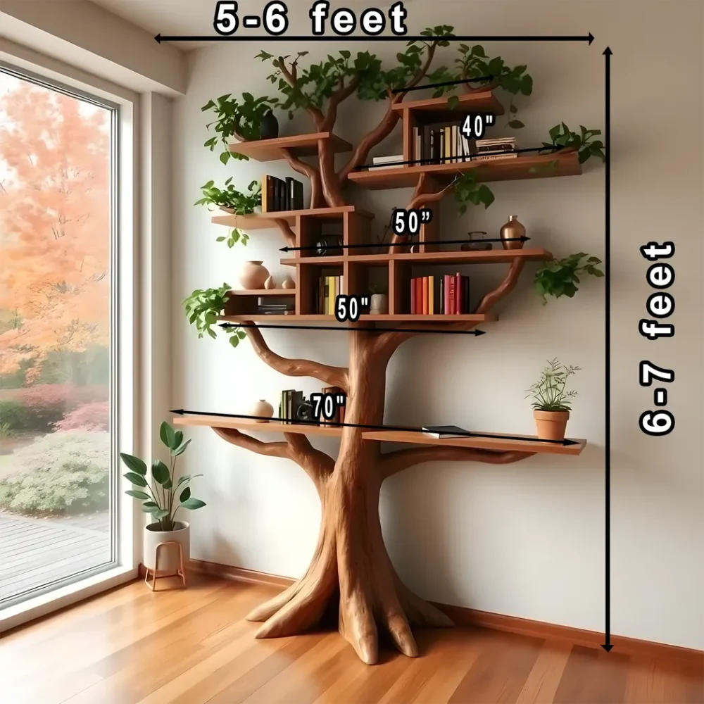tree branch bookshelf, old driftwood bookshelf - Image 4