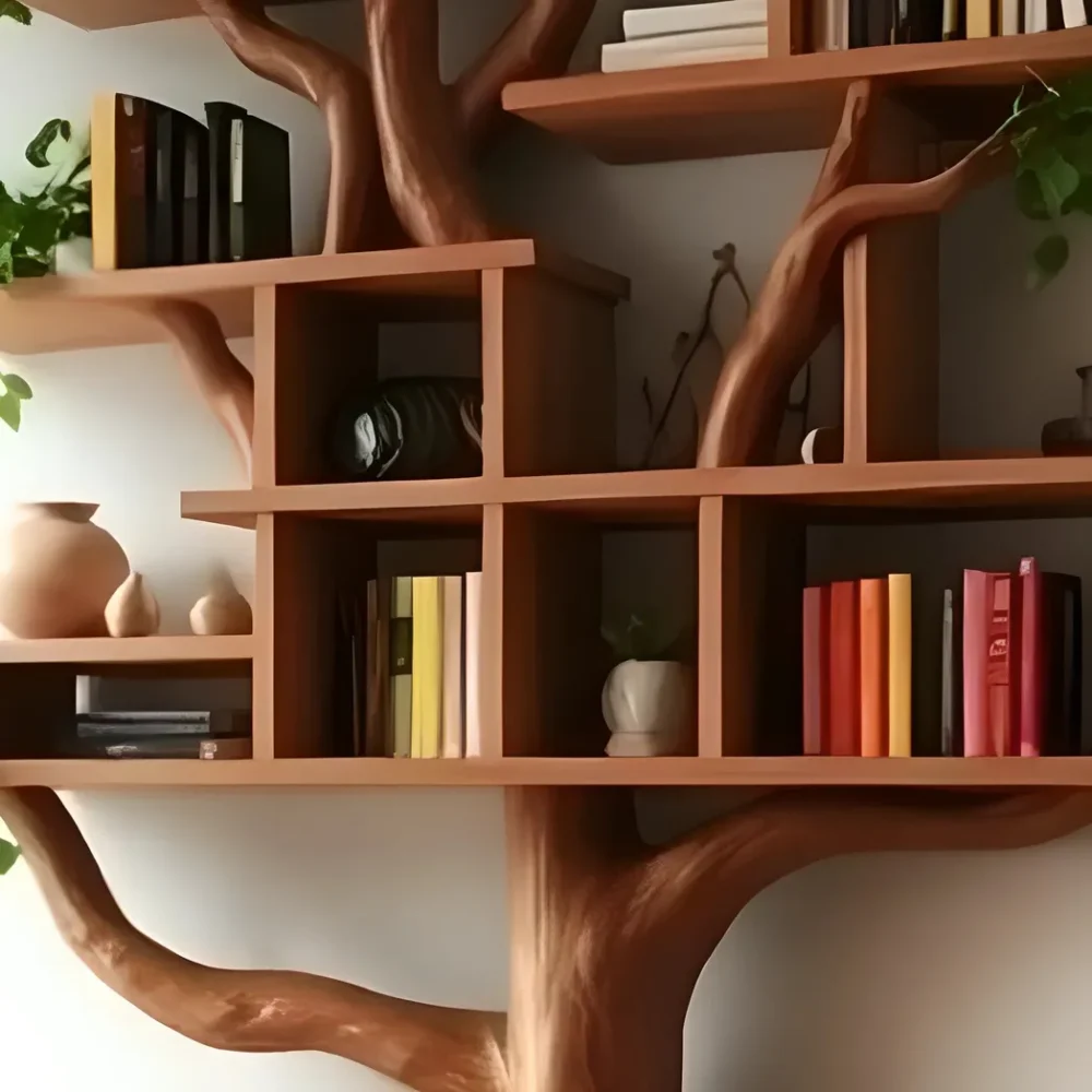tree branch bookshelf, old driftwood bookshelf - Image 5