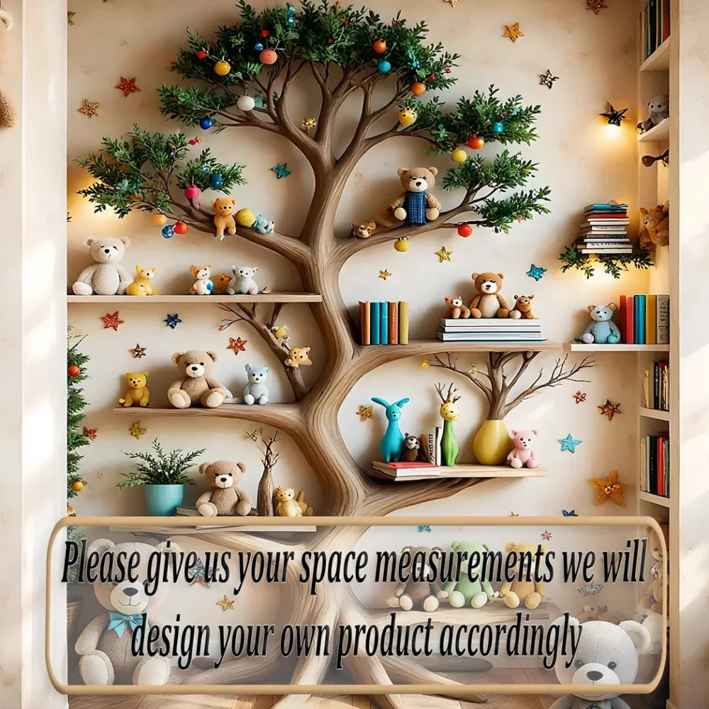 Solid wood wall-mounted toy storage shelf - Impressive children's room decoration - Image 4