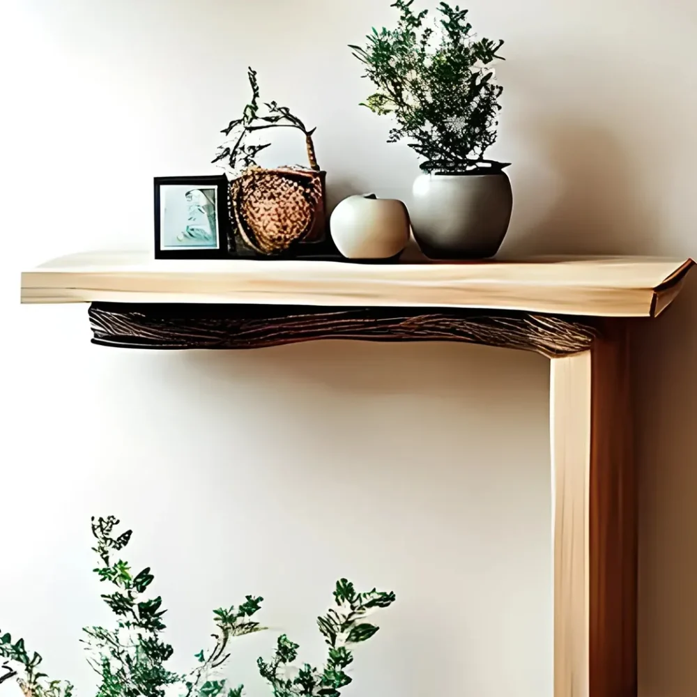 Handmade natural wooden tree branch bookshelf, children's room bookshelf, gift - Image 4