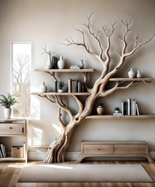 Handmade BOOKSHELF, children's room bookshelf, home decoration shelf, solid wood, aged wood