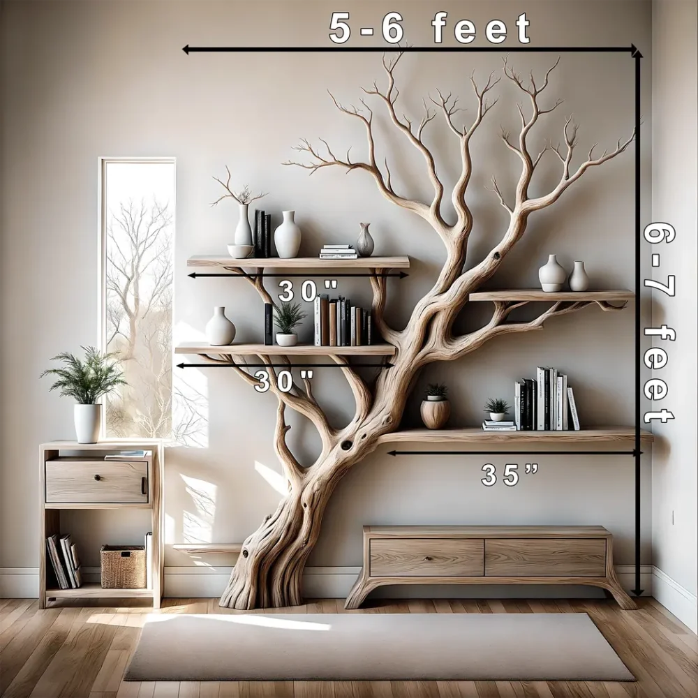Handmade BOOKSHELF, children's room bookshelf, home decoration shelf, solid wood, aged wood - Image 2