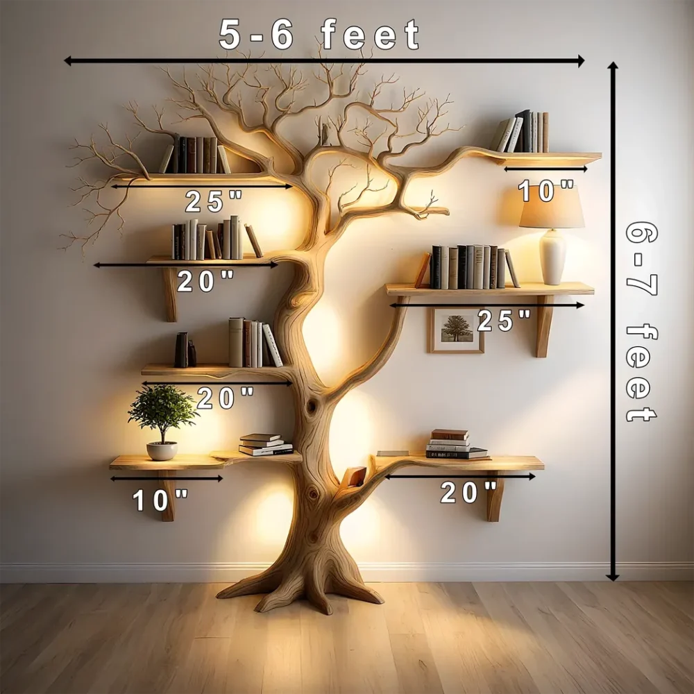 Handcrafted Live Edge Floating Wood Shelves - Modern Wall-Mounted Decorative Storage Solutions - Image 2