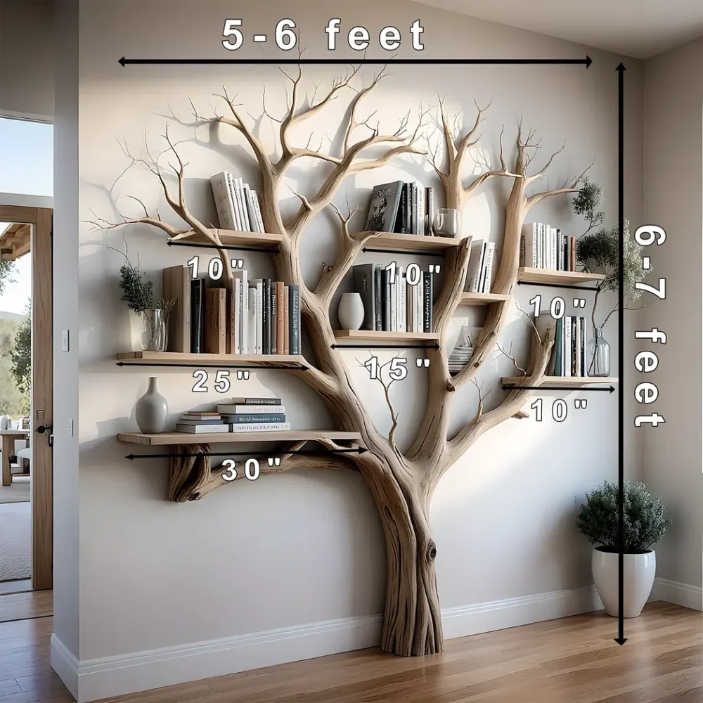 Nature-Inspired Tree Branch Shelves  Live Edge and Driftwood Design - Image 2