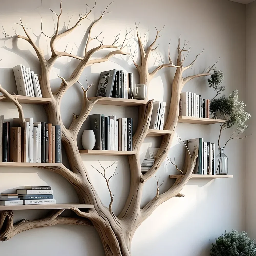 Nature-Inspired Tree Branch Shelves  Live Edge and Driftwood Design - Image 3